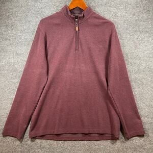 Mizzen + Main 1/4 Zip Rivington Pullover Sweater Men's Large Red Perfromance